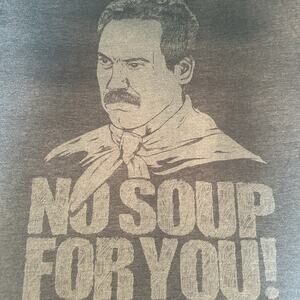 Seinfeld Soup Nazi Graphic T Shirt Men's XL Short Sleeve Vtg Distressed Charcoal